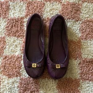 Tory Burch Purple Patent Leather Ballet Flats